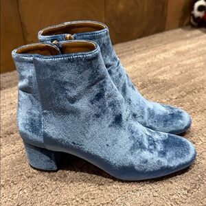 Aquazurra Blue Velvet Booties